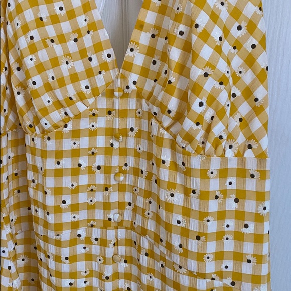 NWT Hutch Yellow and White Checkered Mini Dress - Picture 2 of 7